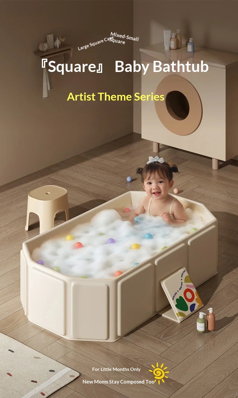 Large Foldable Baby Bathtub | Sit & Lie All-in-One Bath Tub for 0–5 Years
