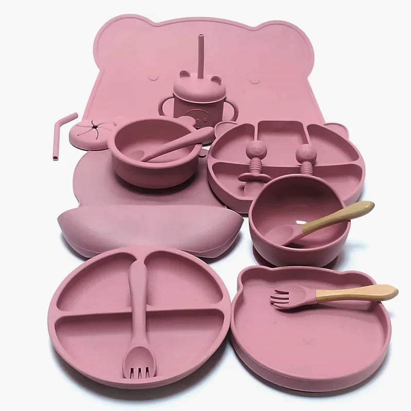 16-Piece Silicone Baby Tableware Set