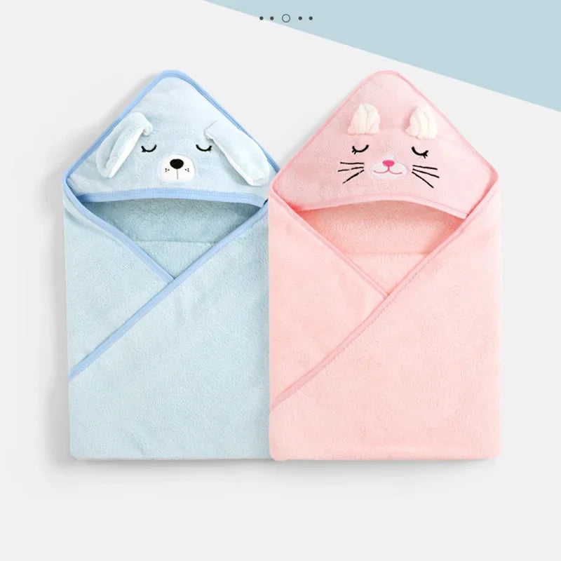 Cartoon Animal Baby Hooded Bath Towel | Soft Newborn Bathrobe for Boys & Girls