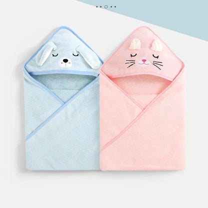 Cartoon Animal Baby Hooded Bath Towel | Soft Newborn Bathrobe for Boys & Girls