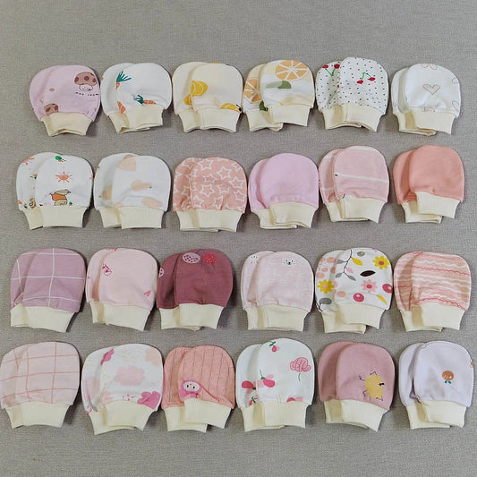 5 Pairs Baby No-Scratch Mittens | Soft Cotton Newborn Hand Mittens 0-3 Months