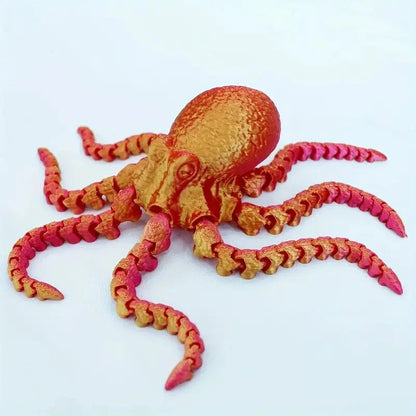 3D Printed Octopus Fidget Toy | Flexible Joints Desktop Ornament & Kids Gift
