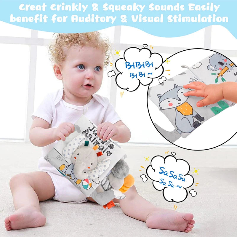 Soft 3D Sensory Cloth Book for Babies & Toddlers