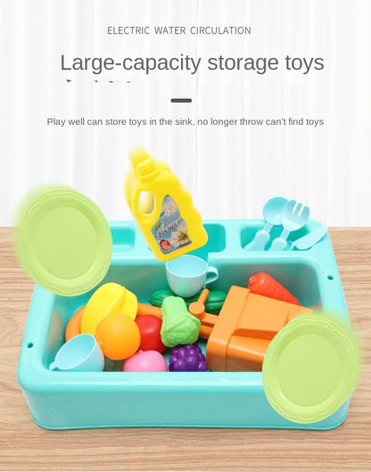 Kids Kitchen Sink Toy | Pretend Play Dish Wash Set for Children