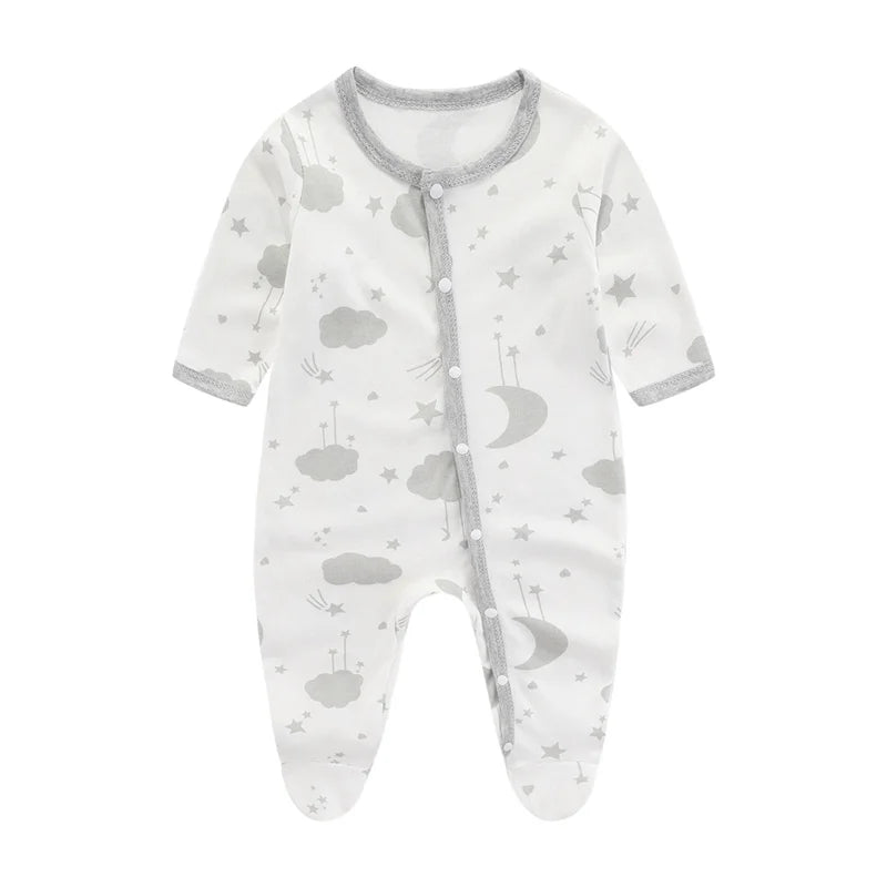Baby Cartoon Print Romper | Soft Cotton Bodysuit for Newborns 0–9 Months