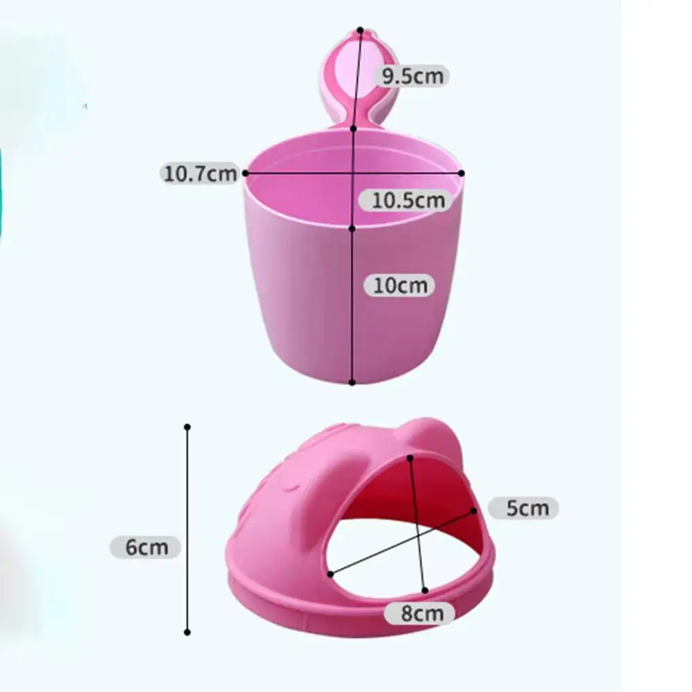 Baby Shampoo Rinse Cup | Cartoon Bath Bucket for Gentle Hair Washing