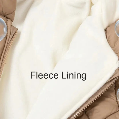 Winter Hooded Baby Romper — Fleece Lined, Warm & Cosy