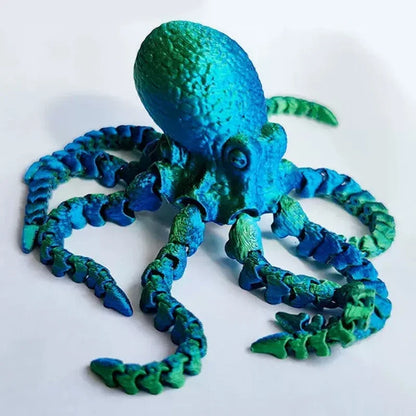 3D Printed Octopus Fidget Toy | Flexible Joints Desktop Ornament & Kids Gift
