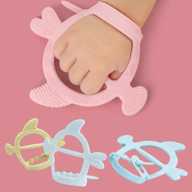 Silicone Turtle Baby Teether | Food-Grade Soft Tortoise Teething Toy | 8 Colours