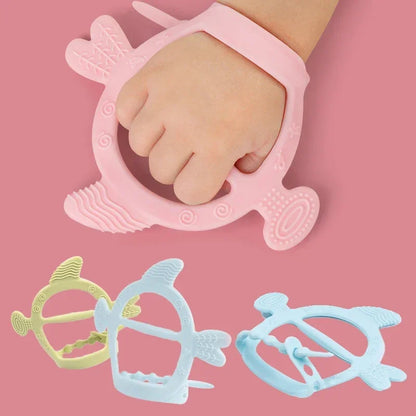 Silicone Turtle Baby Teether | Food-Grade Soft Tortoise Teething Toy | 8 Colours