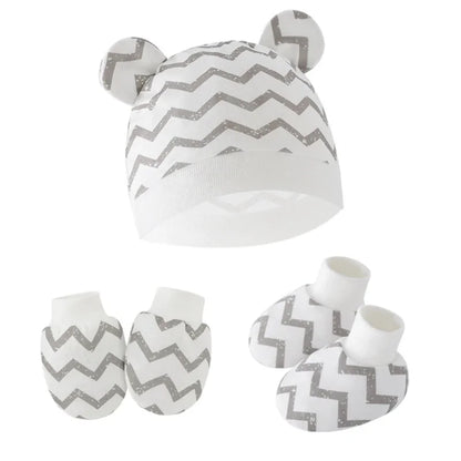 Baby Hat, Anti-Scratch Gloves & Socks Set | Newborn Essentials 0-6 Months