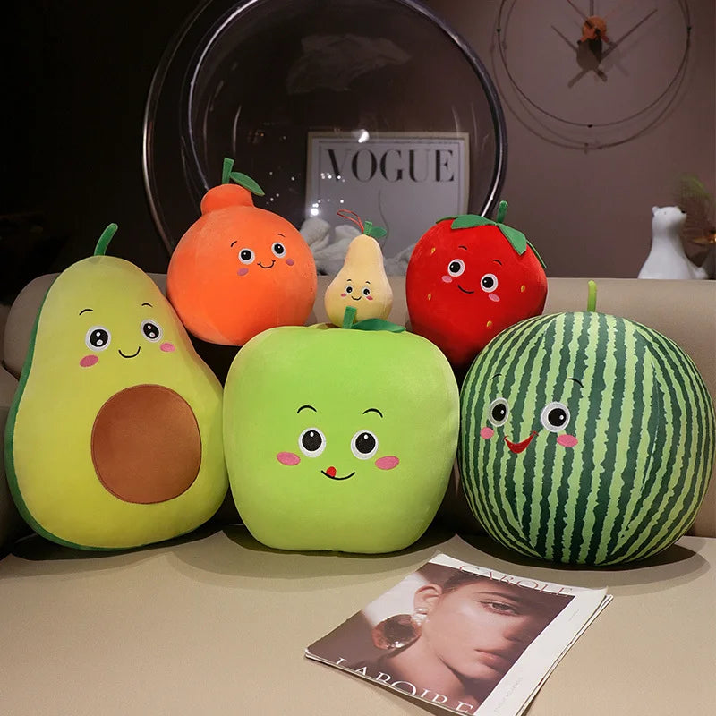 Kawaii Fruit Plush Toy | Soft Stuffed Fruit Pillow Doll | 6 Designs | 10cm, 20cm & 30cm