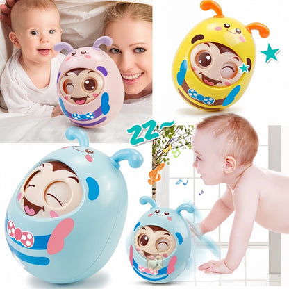 Baby Roly Poly Bee Tumbler Toy | Tummy Time Rocking Toy for Babies 3–12 Months