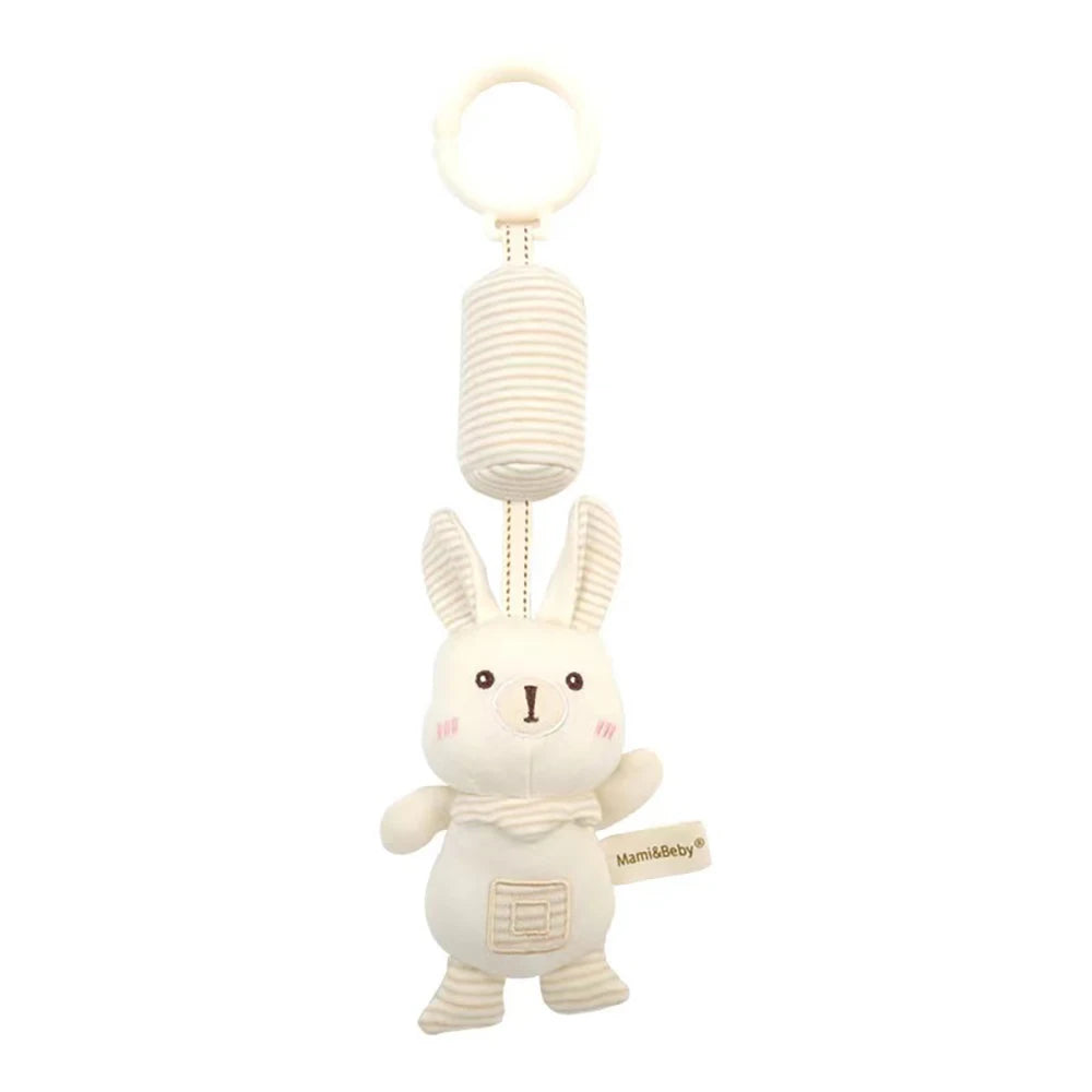 Baby Hanging Rattle Toy | High Contrast Plush Sensory Toy for Pram, Car Seat & Cot