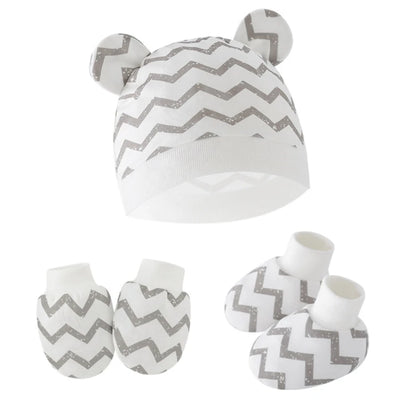 Baby Hat, Anti-Scratch Gloves & Socks Set | Newborn Essentials 0-6 Months