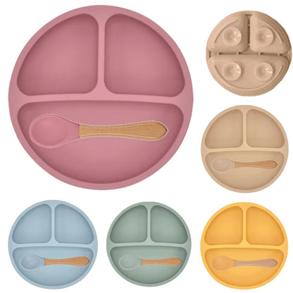 5-Piece Baby Silicone Tableware Set | Suction Plate, Bowl, Spoon & Fork | BPA-Free