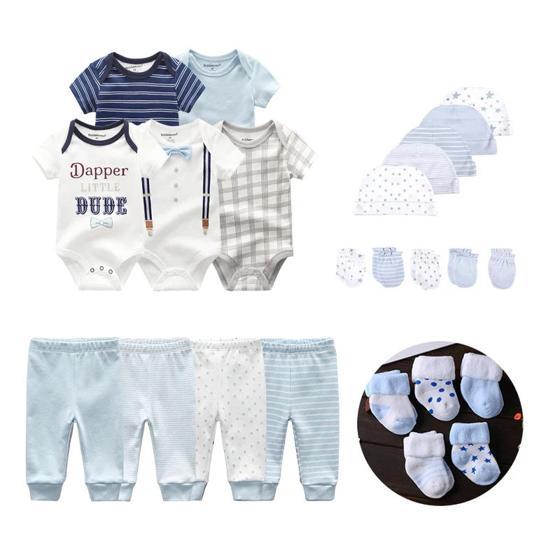 Newborn Baby 5-Piece Gift Set | Bodysuit, Pants, Gloves, Hat & Socks 0-12M