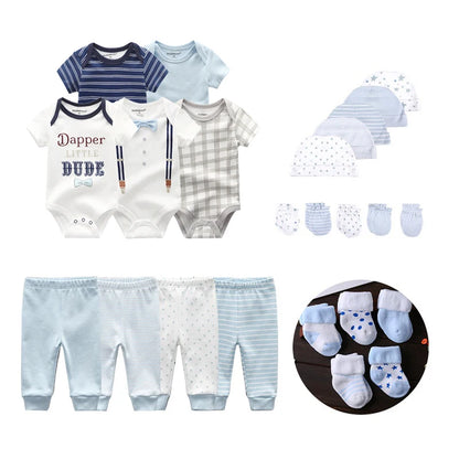 Newborn Baby 5-Piece Gift Set | Bodysuit, Pants, Gloves, Hat & Socks 0-12M