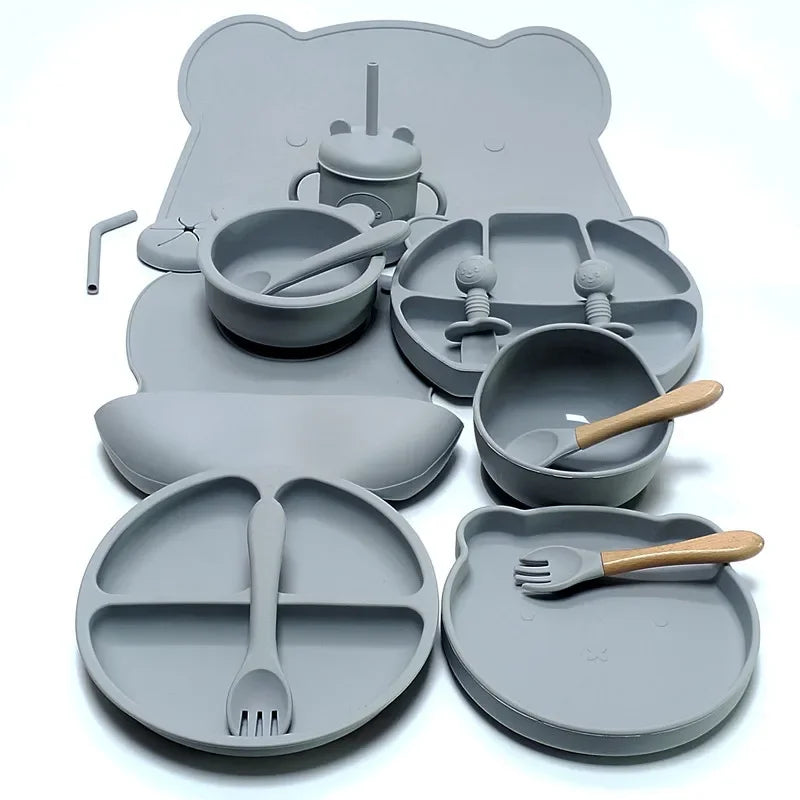 16-Piece Silicone Baby Tableware Set