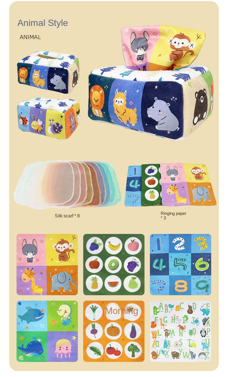Baby Montessori Magic Tissue Box | Sensory Activity Toy for Infants 6–18 Months