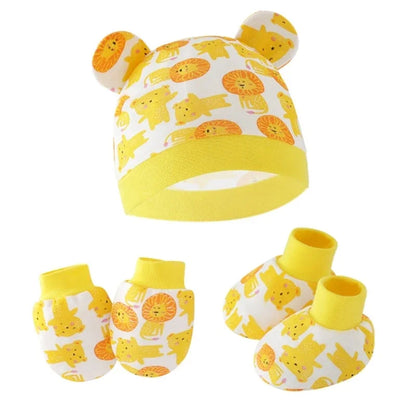 Baby Hat, Anti-Scratch Gloves & Socks Set | Newborn Essentials 0-6 Months