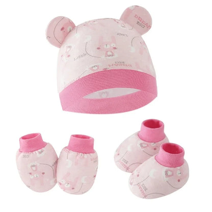 Baby Hat, Anti-Scratch Gloves & Socks Set | Newborn Essentials 0-6 Months