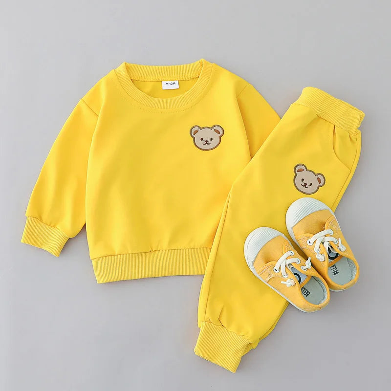 Baby Bear Embroidered Hoodie Set 2PCS | Long Sleeve 3-24 Months