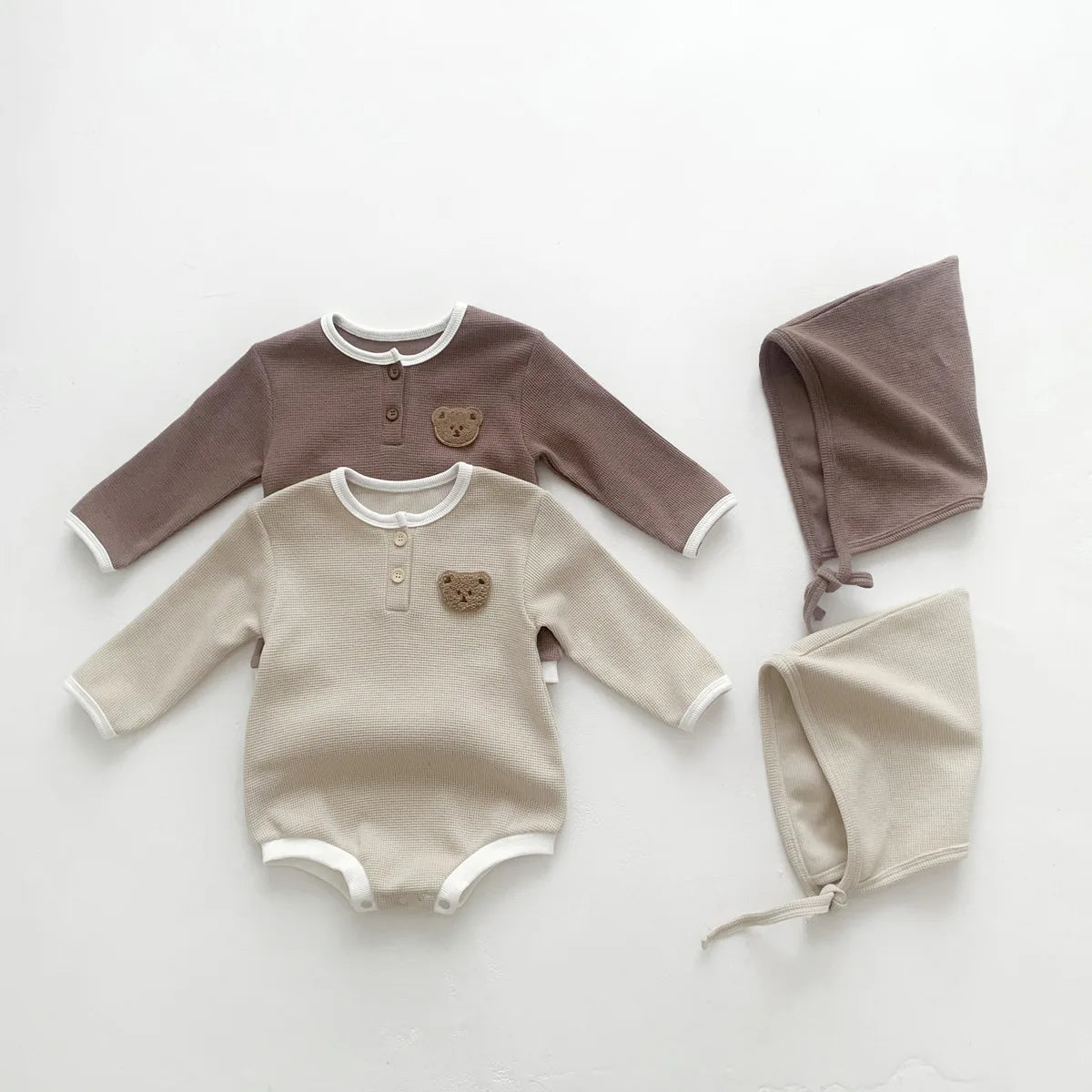 Baby Romper with Matching Hat — Cotton Unisex 0-12 Months