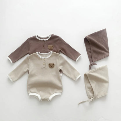 Baby Romper with Matching Hat — Cotton Unisex 0-12 Months