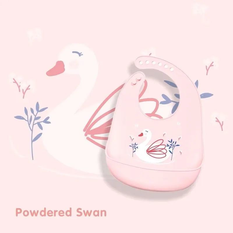 Waterproof Silicone Baby Bib | Adjustable Cute Printed Design, BPA-Free Leak-Proof Feeding Bib