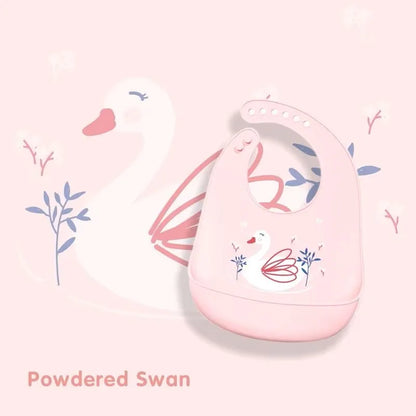 Waterproof Silicone Baby Bib | Adjustable Cute Printed Design, BPA-Free Leak-Proof Feeding Bib