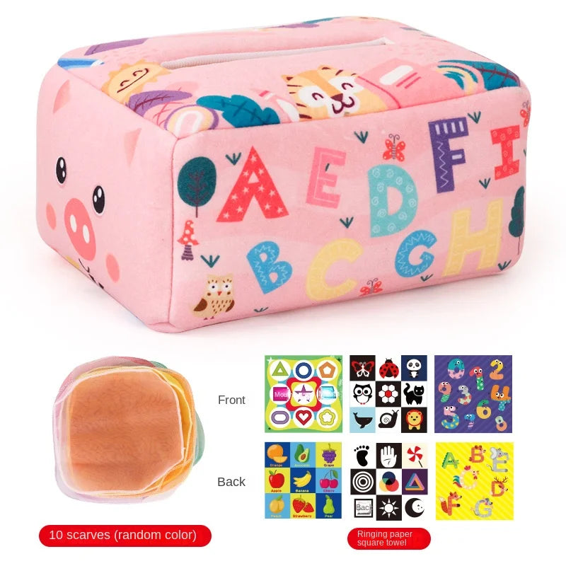 Baby Montessori Magic Tissue Box | Sensory Activity Toy for Infants 6–18 Months