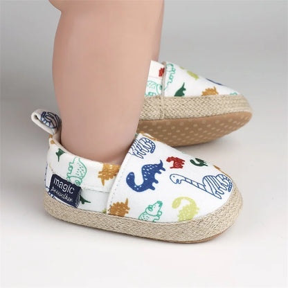 Baby Dinosaur Slip-On Shoes | Closed Toe Walking Shoes 0-18 Months