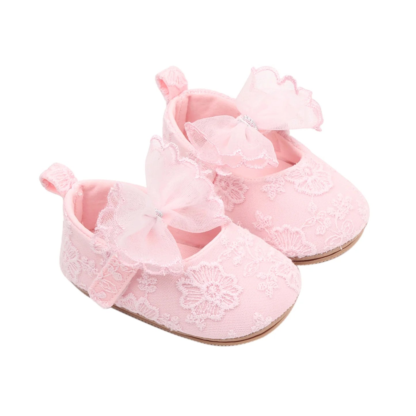 Baby Girls Bow Flower Soft Sole Princess Shoes | Non-Slip First Walker 0-18 Months