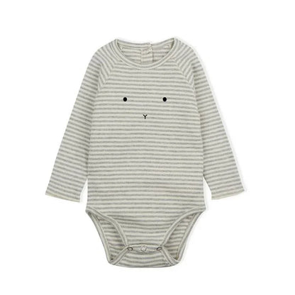 Newborn Romper — Organic Cotton Floral Print, Long Sleeve