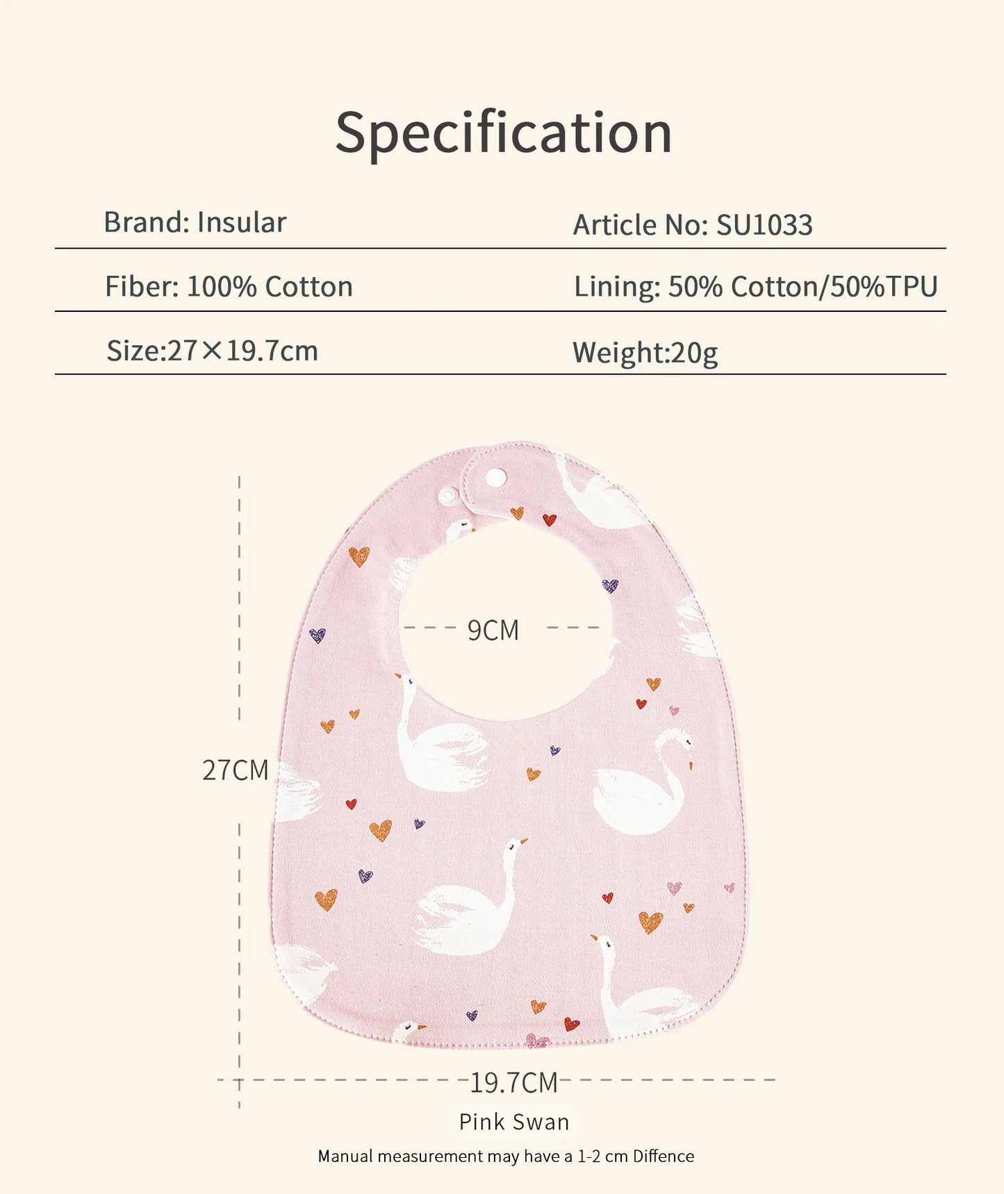 Baby Feeding Bib | Soft Cotton Adjustable Waterproof Bib for Newborns & Infants