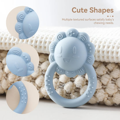 Silicone Bear Teether Rattle | Food-Grade Sensory Hand Bell for Babies 0–12 Months