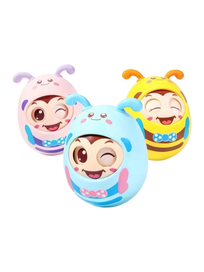Baby Roly Poly Bee Tumbler Toy | Tummy Time Rocking Toy for Babies 3–12 Months