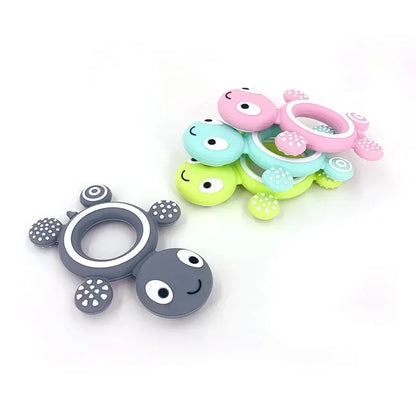 Silicone Turtle Baby Teether | Food-Grade Soft Tortoise Teething Toy | 8 Colours