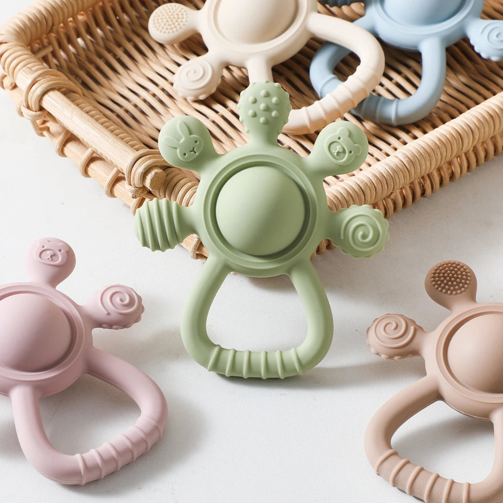 Baby Silicone Teether & Pacifier Chain Set