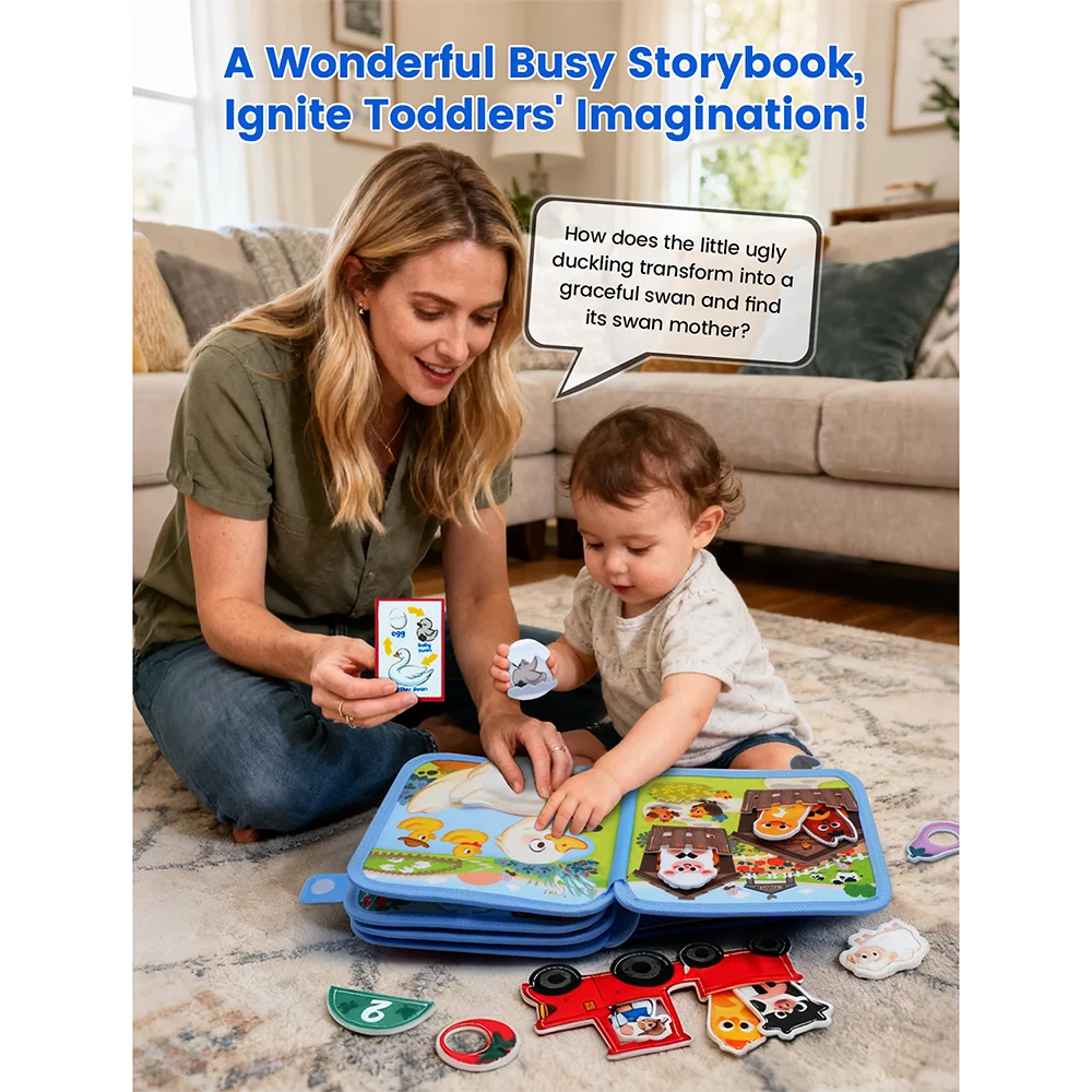 Montessori Giraffe Busy Book | Sensory Learning Quiet Book for Toddlers Ages 3-6