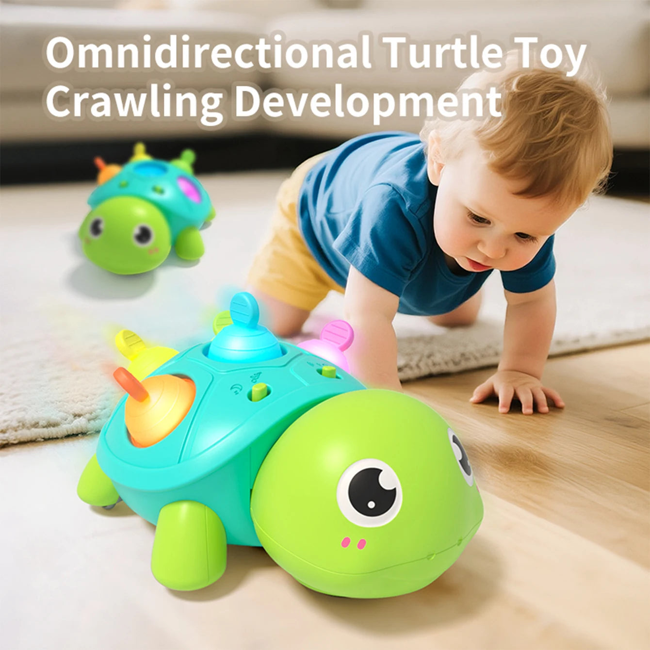 Baby Turtle Crawling Toy | Light & Sound Sensory Toy for Infants 0–12 Months