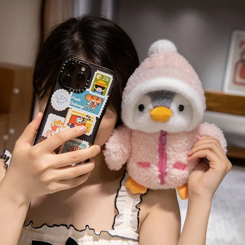 Cute Penguin Plush Toy | Soft Stuffed Animal with Clothes & Hat