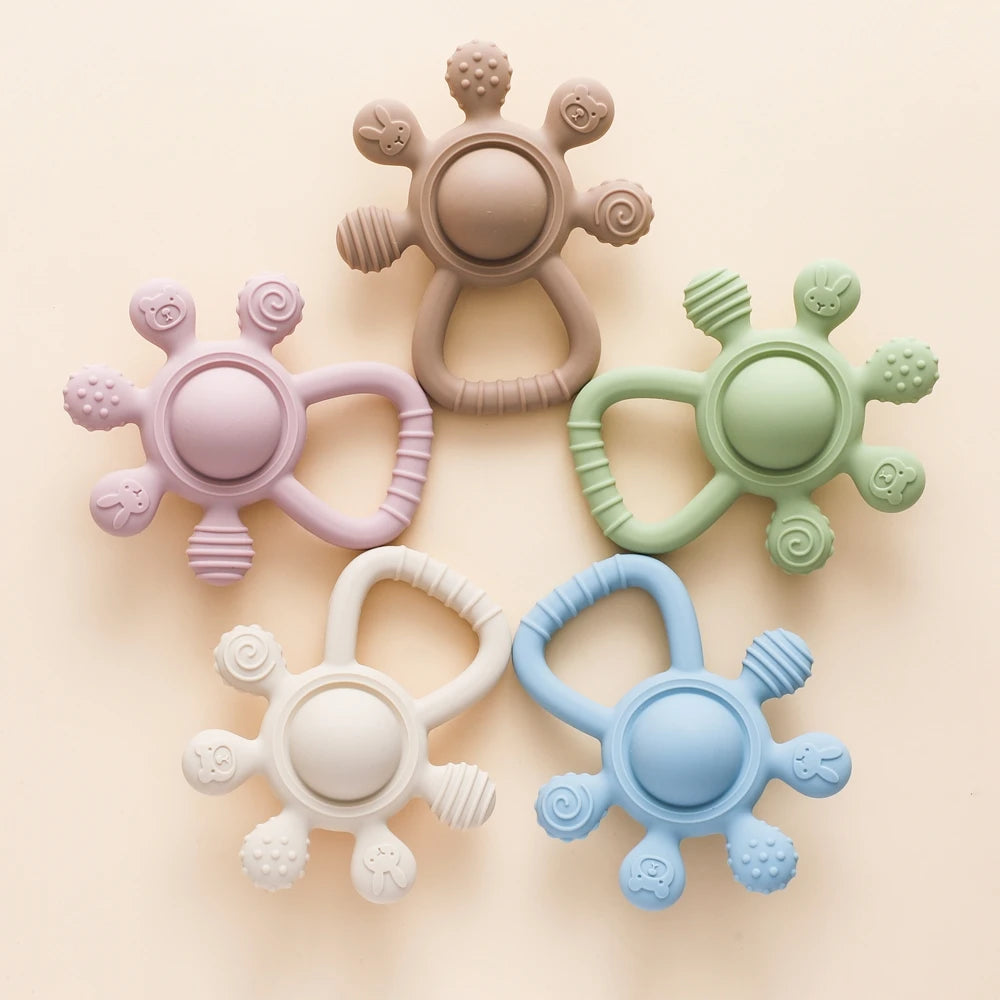 Baby Silicone Teether & Pacifier Chain Set