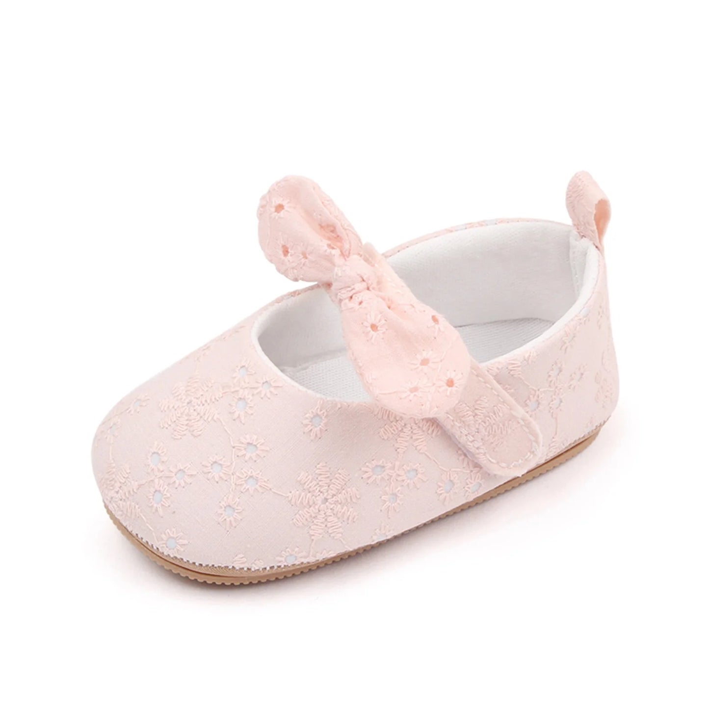 Baby Girls Bow Flower Soft Sole Princess Shoes | Non-Slip First Walker 0-18 Months