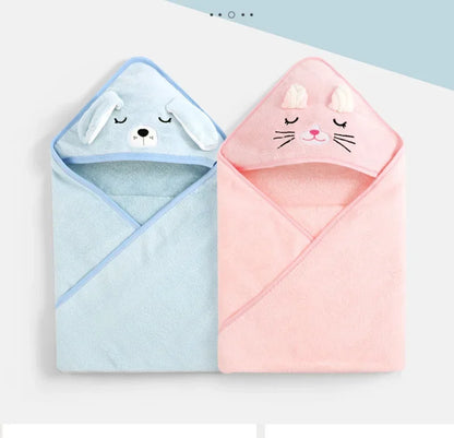 Cartoon Animal Baby Hooded Bath Towel | Soft Newborn Bathrobe for Boys & Girls