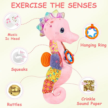 Baby Seahorse Musical Rattle Soft Toy
