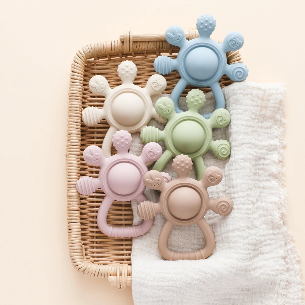 Baby Silicone Teether & Pacifier Chain Set