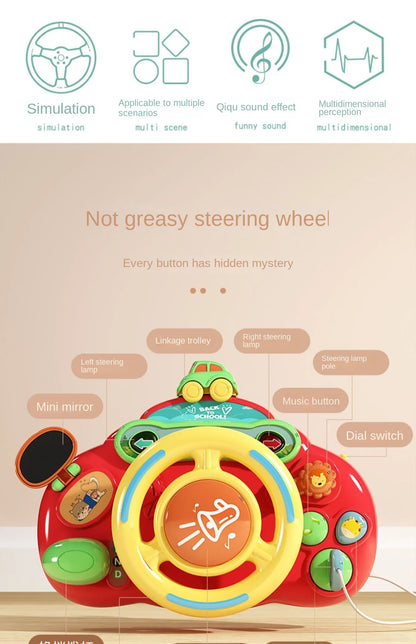 Baby Steering Wheel Toy | Electric Simulate Driving Toy for 0-36 Months