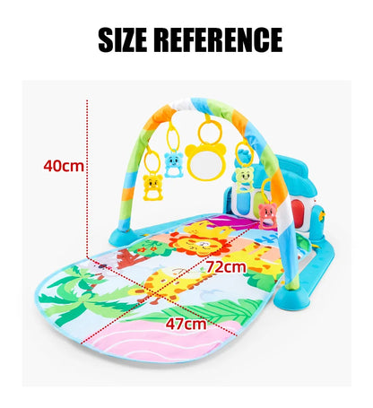 Baby Music Play Gym & Activity Mat | Piano Keyboard & Hanging Toys
